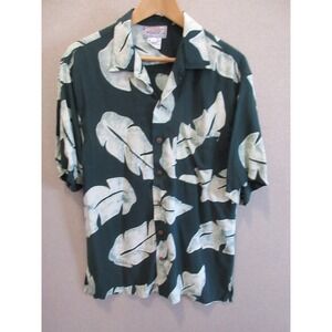 90's Back East Santa Barbara Green Batik Shirt Size Medium
